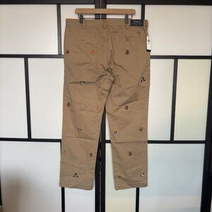 Polo Ralph Lauren Embroidered Chino Pants Straight Fit Sz 36x30 Old Money Preppy
